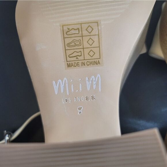 BRAND NEW MI,IM LOS ANGELES LEATHER WOODEN PLATFORM HIGH HEEL SANDALS - Picture 15 of 16